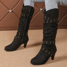 Load image into Gallery viewer, Peyton L High Heel  With Cross-strap Rivet Design  Boots
