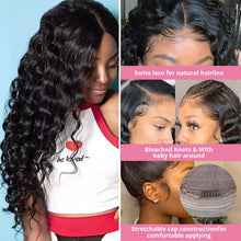 Load image into Gallery viewer, Loose Deep Wave Lace Front Wigs Human Hair Wear And Go Glueless Wigs Human Hair Pre Plucked Pre Cut 4x4 Lace Front Closure Wigs Human Hair Hd Lace Black Wig Bleached Knots 22 Inch
