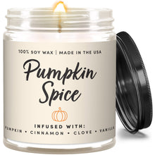 Load image into Gallery viewer, WAX &amp; WIT Fall Candles, Autumn Pumpkin Spice Scented Candles
