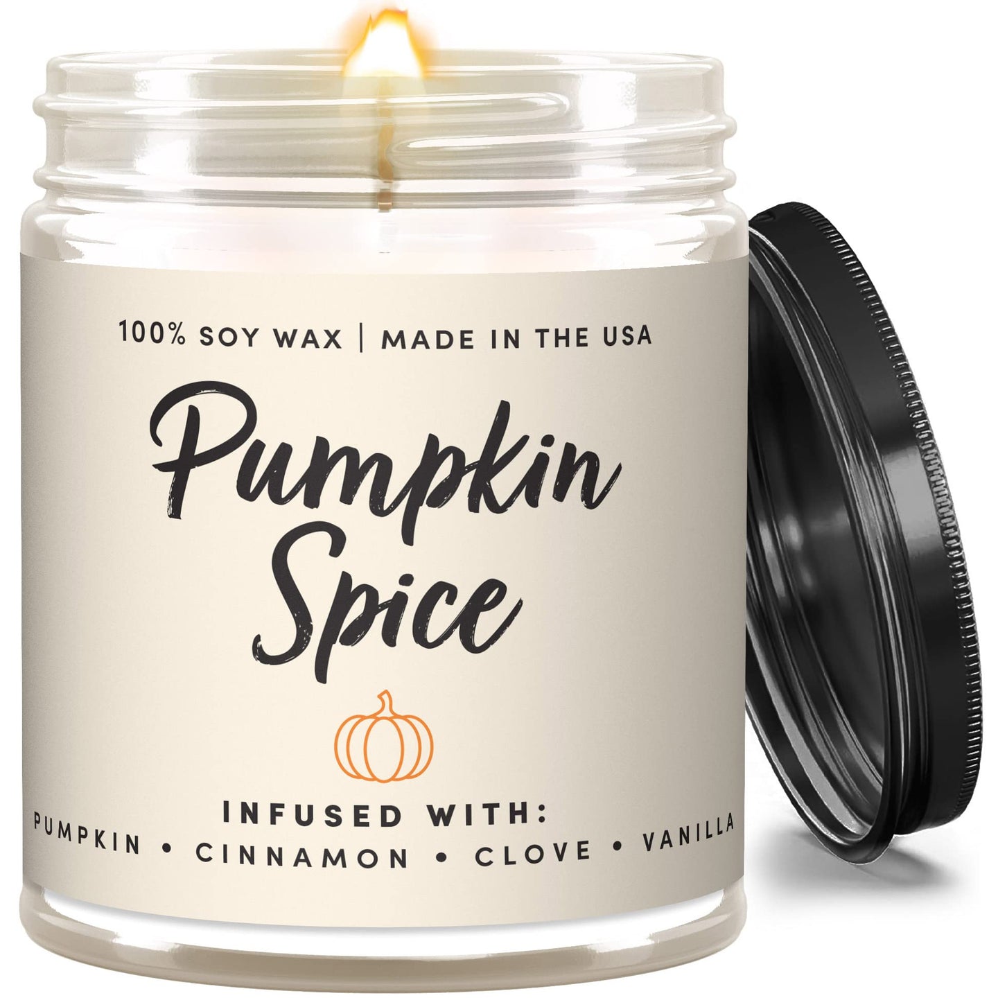 WAX & WIT Fall Candles, Autumn Pumpkin Spice Scented Candles