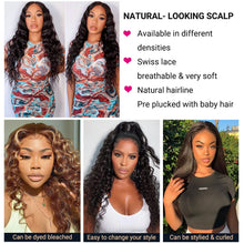 Load image into Gallery viewer, Loose Deep Wave Lace Front Wigs Human Hair Wear And Go Glueless Wigs Human Hair Pre Plucked Pre Cut 4x4 Lace Front Closure Wigs Human Hair Hd Lace Black Wig Bleached Knots 22 Inch
