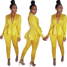 Load image into Gallery viewer, Women&#39;s  Solid Color And V-Neck Two-Piece Suit
