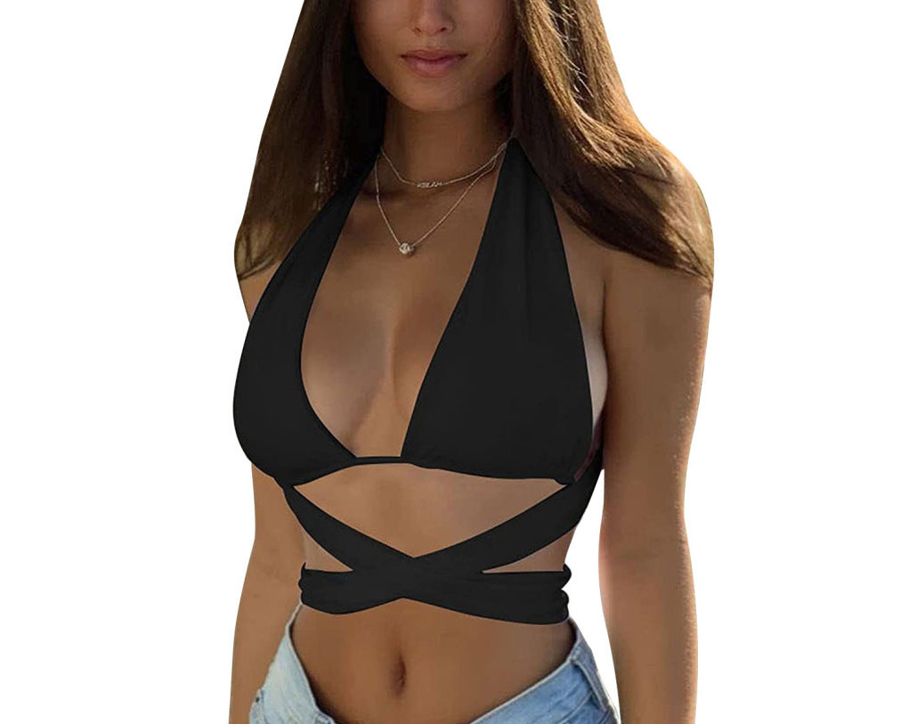 Strap Tube Top Short Vest  Cropped Top