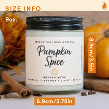 Load image into Gallery viewer, WAX &amp; WIT Fall Candles, Autumn Pumpkin Spice Scented Candles
