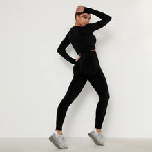 Load image into Gallery viewer, 2 Pcs  Long Sleeve Yoga Sportswear Set
