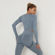 Load image into Gallery viewer, 2 Pcs  Long Sleeve Yoga Sportswear Set
