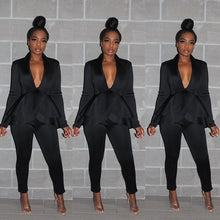 Load image into Gallery viewer, Women&#39;s  Solid Color And V-Neck Two-Piece Suit
