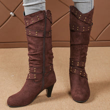 Load image into Gallery viewer, Peyton L High Heel  With Cross-strap Rivet Design  Boots
